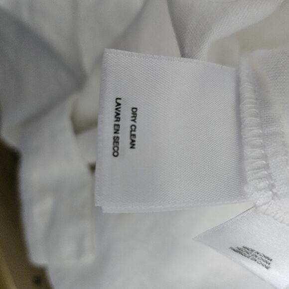 Pappagallo Women M White Linen Blend Tunic Top Blouse Pink Blue Embroidered - Picture 7 of 10